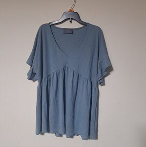 Hudson Gray Womens V-neck Relaxed Fit Babydoll Style tunic top size M.